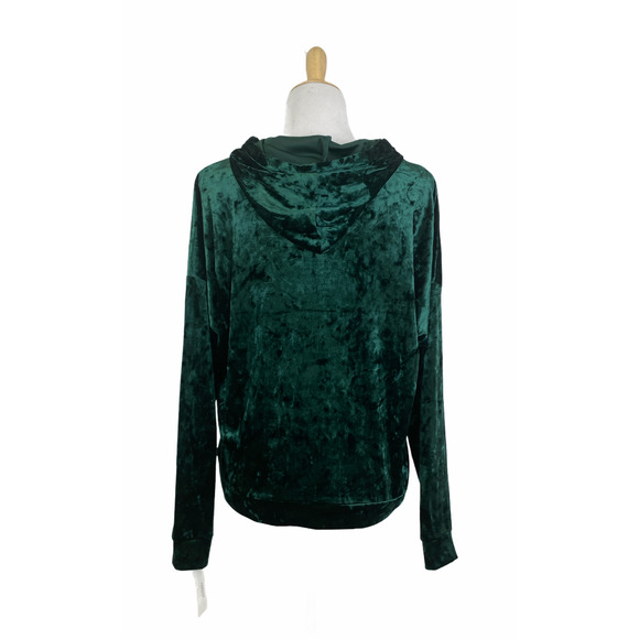 NEW ALFANI Green Velvet Hoodie Size Size Medium - Picture 3 of 6